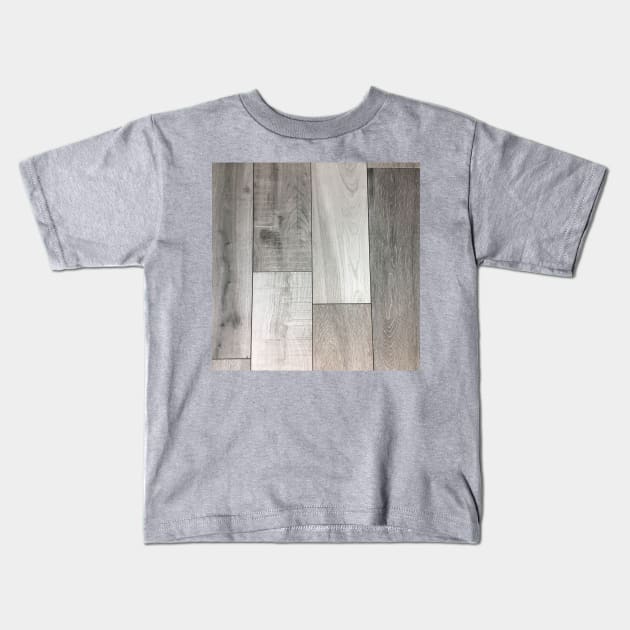 geometric minimalist cubism grey white washed barn wood Kids T-Shirt by Tina